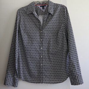 Tommy Hilfiger Button-Down Long Sleeve Shirt Top XL Women’s Blue Cotton